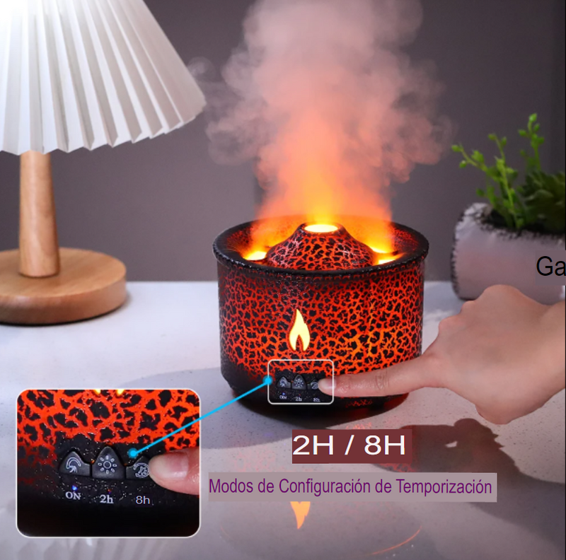 Volcán Místico: Humidificador de Aire LED